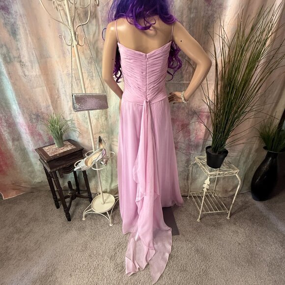 ๐BELSOIE Beautiful Cherry Blossom Chiffon Evening - Prom -Formal Dress w/Train - Picture 2 of 16